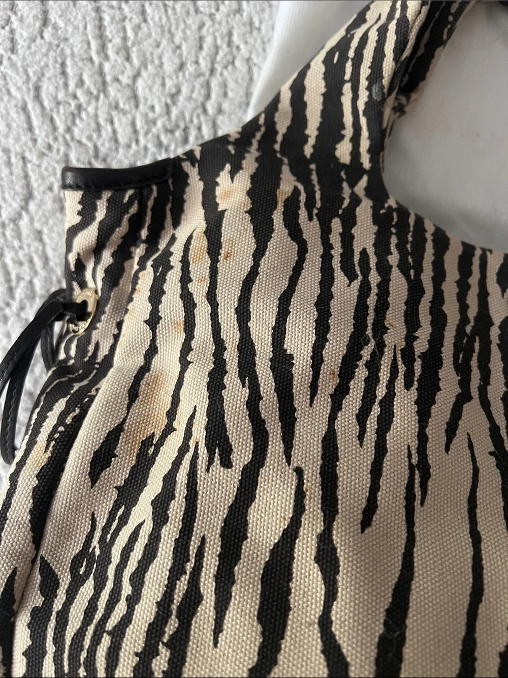 kate spade Zebra-Print Shoulder Bag in Black and Cream
